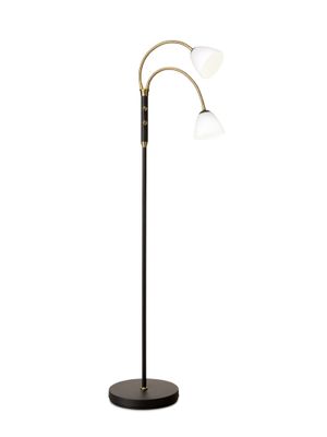 Halo Design Lucid LED Golvlampa Blacm, Opal Antique Brass 140 cm
