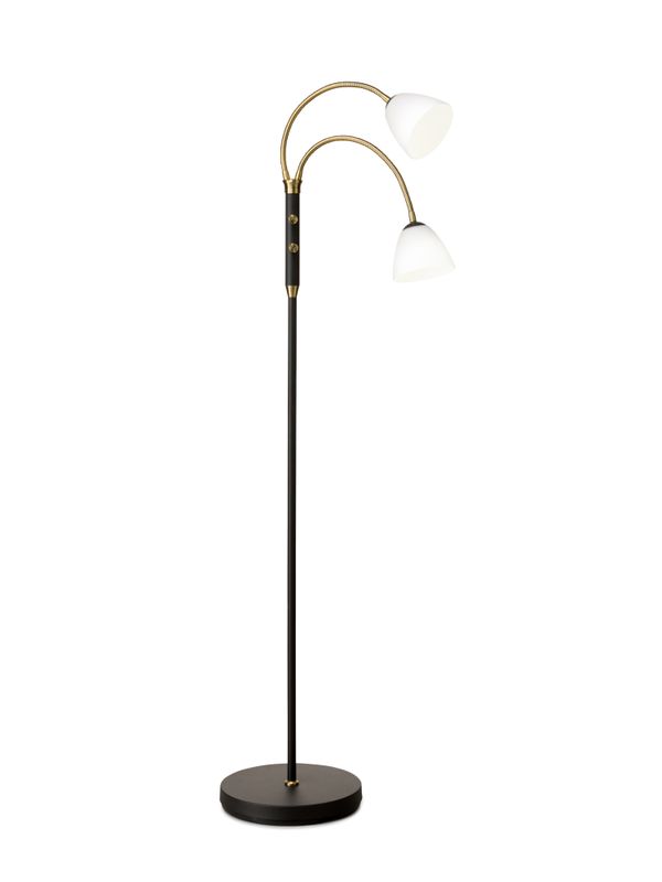 Halo Design Lucid LED Golvlampa Blacm, Opal Antique Brass 140 cm
