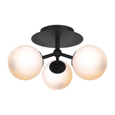 Halo Design ATOM TRIO, Plafond Opal, Svart Ø26 cm