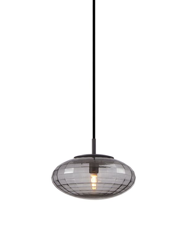 Halo Design Mesh pendant Pendellampa Rök Ø20 cm