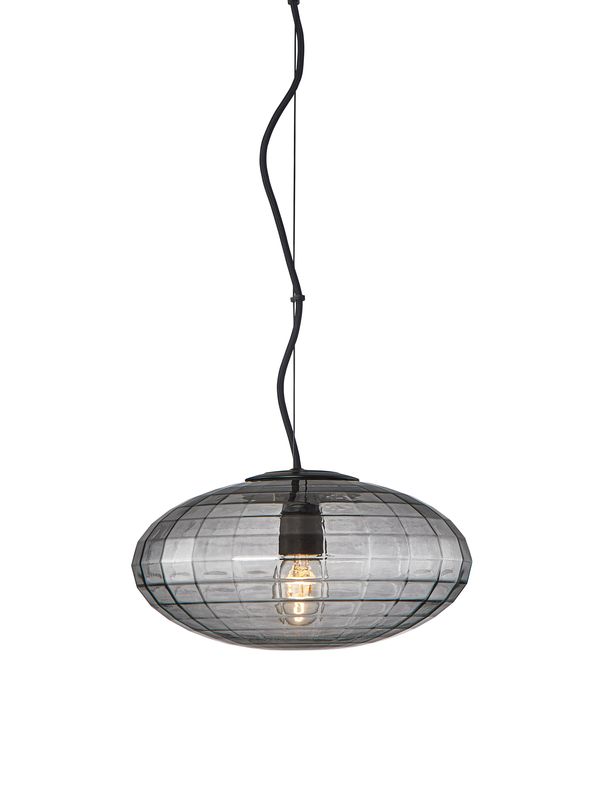 Halo Design Mesh pendant Pendellampa Rök Ø28 cm