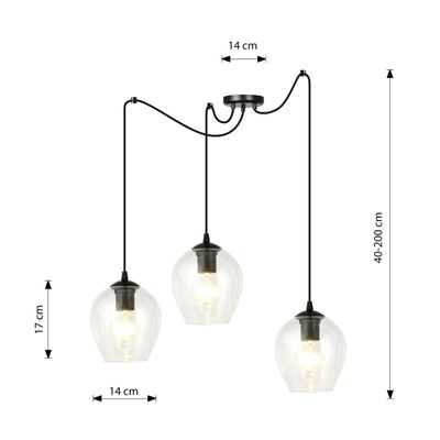 Emibig Lighting Taklampa LEVEL 3 BL TRANSPARENT