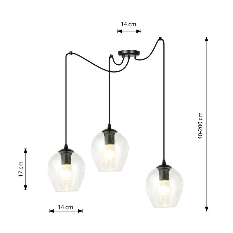 Emibig Lighting Taklampa LEVEL 3 BL TRANSPARENT