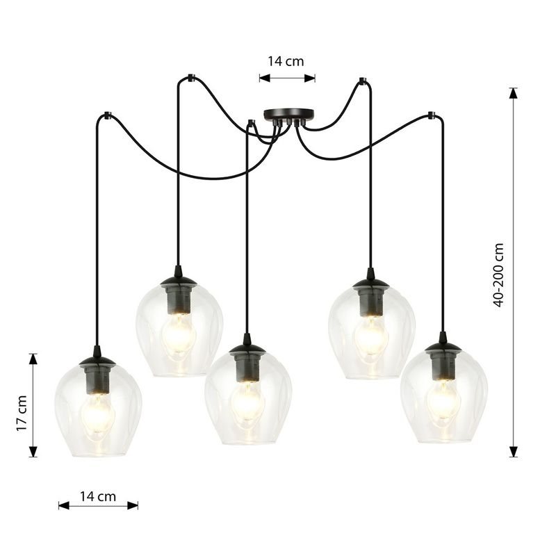 Emibig Lighting Taklampa LEVEL 5 BL TRANSPARENT