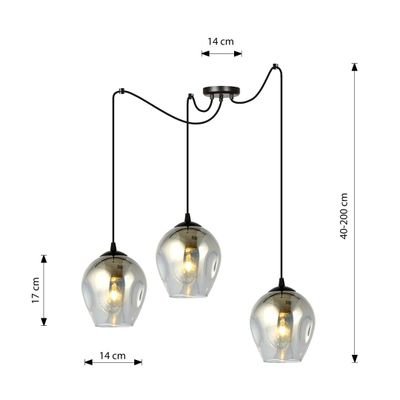 Emibig Lighting Taklampa LEVEL 3 BL GRAFIT