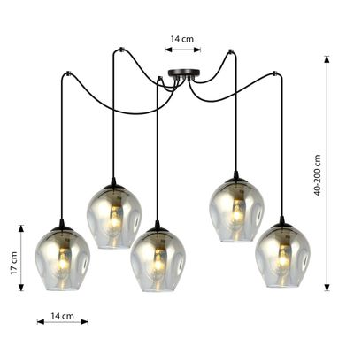 Emibig Lighting Taklampa LEVEL 5 BL GRAFIT
