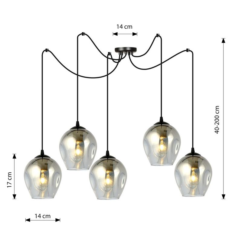 Emibig Lighting Taklampa LEVEL 5 BL GRAFIT