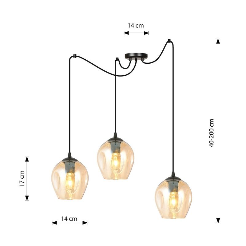 Emibig Lighting Taklampa LEVEL 3 BL HONUNG