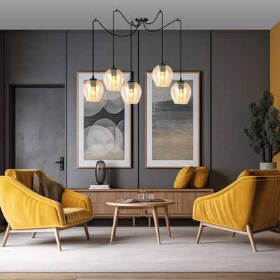 Emibig Lighting Taklampa LEVEL 5 BL HONUNG