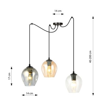 Emibig Lighting Taklampa LEVEL 3 BL MIX