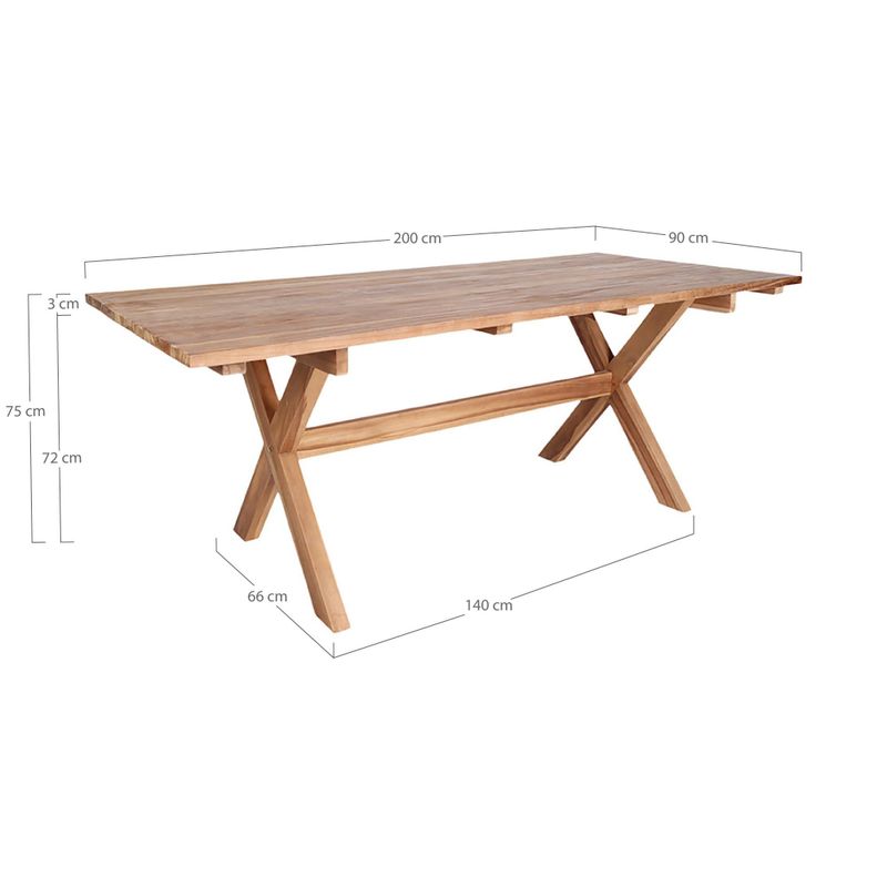 House Nordic Murcia matbord, Natur 200 x 90 x 75 cm