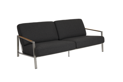 Brafab Naos 2.5-sitssoffa Rostfritt stål/Nearly Black