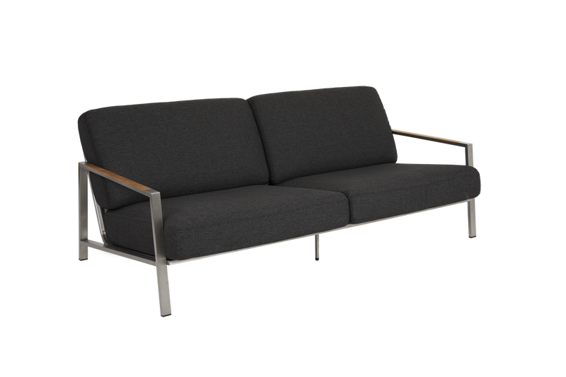 Brafab Naos 2.5-sitssoffa Rostfritt stål/Nearly Black