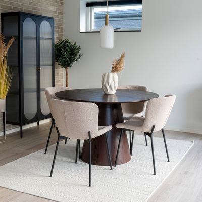 House Nordic Bolton och Maceda Matgrupp Mörkbrun, Beige