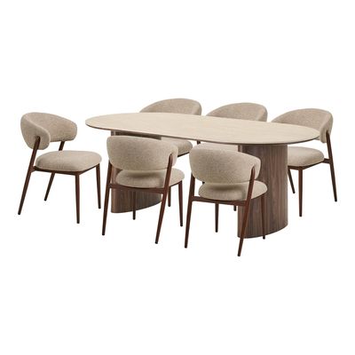 House Nordic Delphi och Cavi Matgrupp - Matbord och 6 Matstolar
