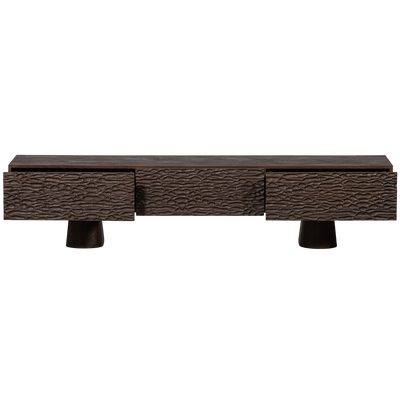 WOOOD Crumble Snidad TV-bänk i Mangoträ Mörkbrun Valnöt