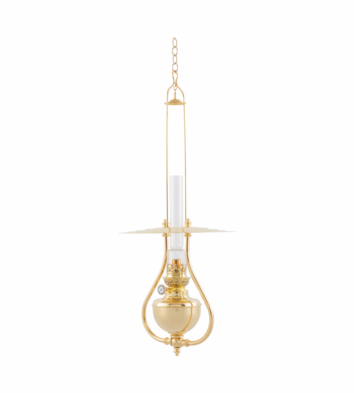 Karlskrona Lampfabrik Ronneby Fotogenlampa Mässing 58 cm
