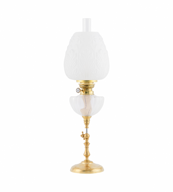 Karlskrona Lampfabrik Ekholmen 85 Fotogenlampa Mässing 64 cm