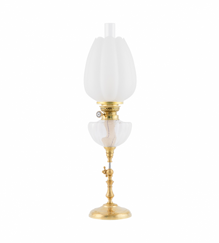 Karlskrona Lampfabrik Ekholmen 85 Fotogenlampa Mässing 64 cm