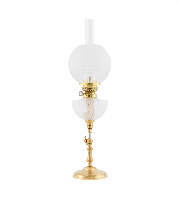Karlskrona Lampfabrik Ekholmen 85 Fotogenlampa Mässing 64 cm