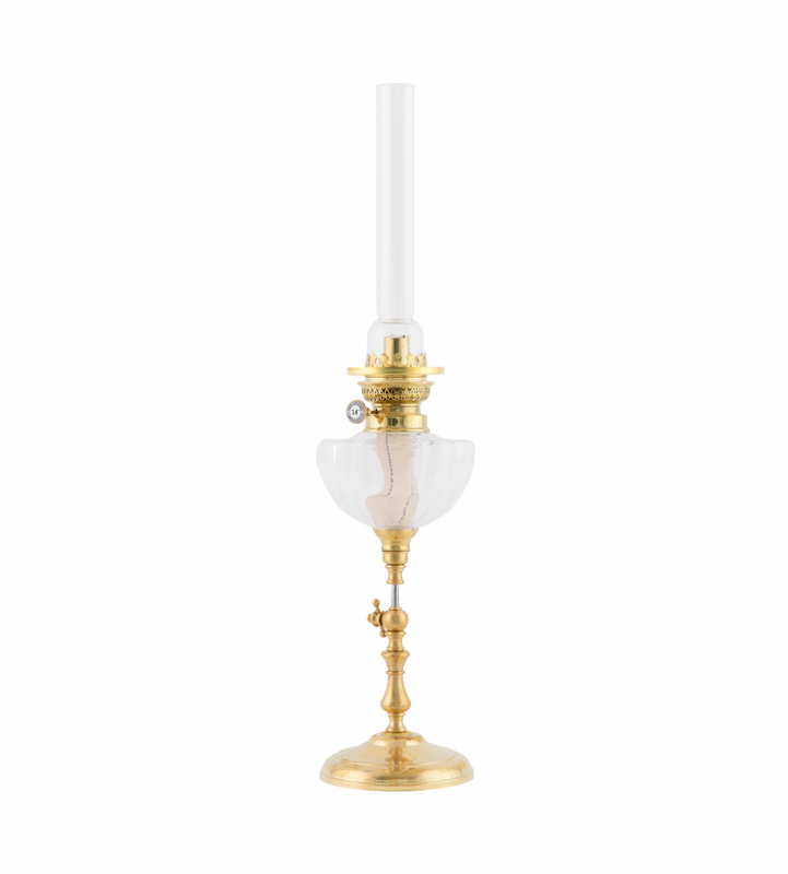 Karlskrona Lampfabrik Ekholmen 85 Fotogenlampa Mässing 64 cm