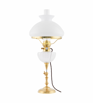 Karlskrona Lampfabrik Ekholmen 235 Elmonterad Fotogenlampa Mässing