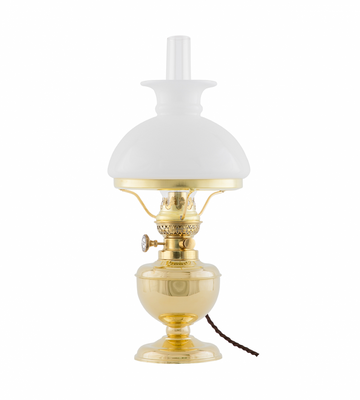 Karlskrona Lampfabrik Aspö 155 Fotogenlampa Mässing Elmonterad 37 cm