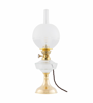 Karlskrona Lampfabrik Trossö 70 Fotogenlampa Mässing Elmonterad 49 cm