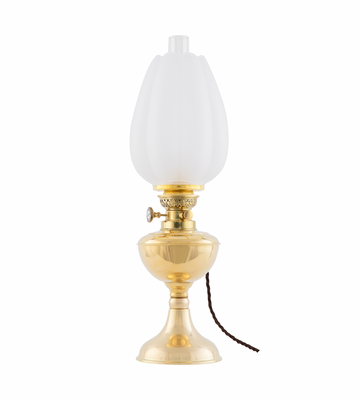 Karlskrona Lampfabrik Arnö 70 Fotogenlampa Mässing Elmonterad 48 cm