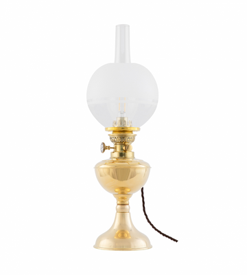 Karlskrona Lampfabrik Arnö 70 Fotogenlampa Mässing Elmonterad 48 cm
