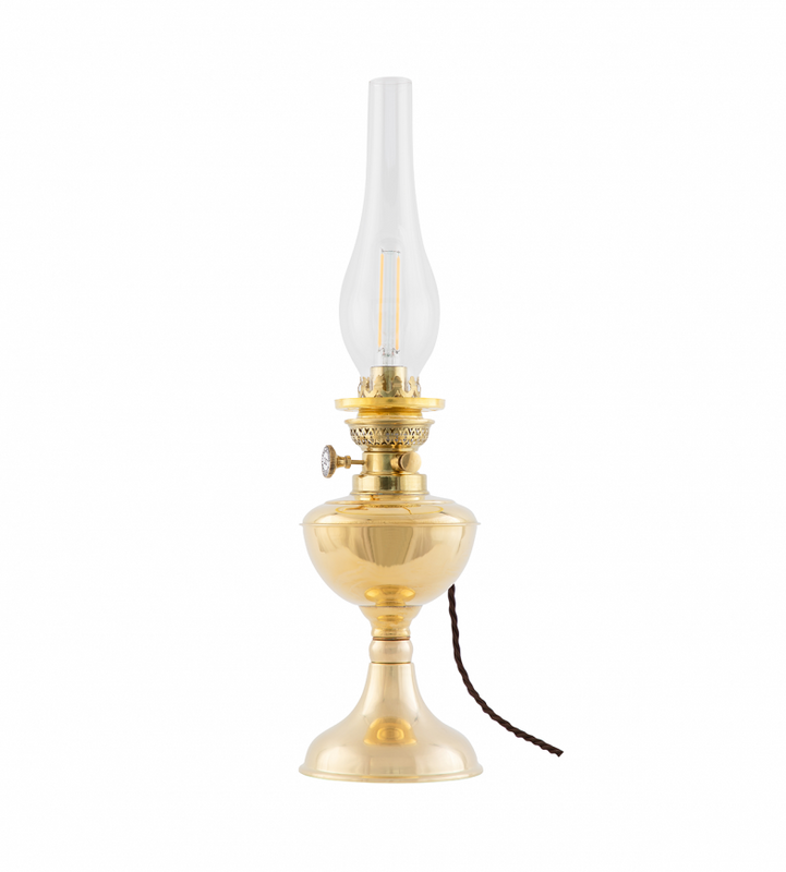 Karlskrona Lampfabrik Arnö 70 Fotogenlampa Mässing Elmonterad 48 cm