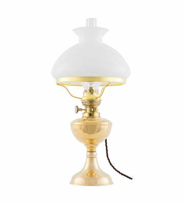 Karlskrona Lampfabrik Arnö 190 Fotogenlampa Mässing Elmonterad 48 cm