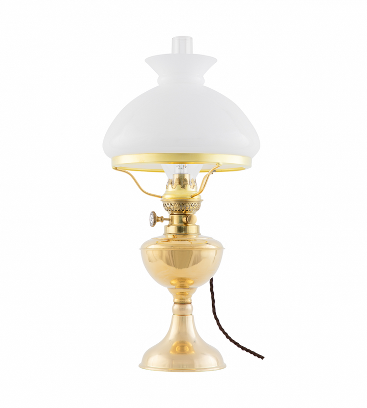 Karlskrona Lampfabrik Arnö 190 Fotogenlampa Mässing Elmonterad 48 cm