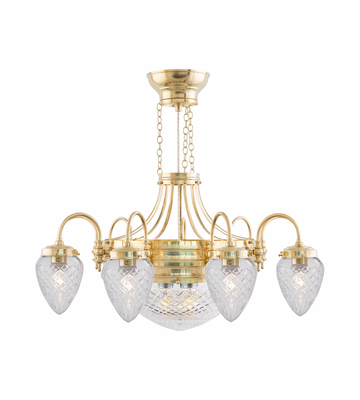 Karlskrona Lampfabrik Heidenstam Takkrona 9 Mässing 65 cm