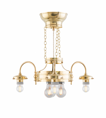 Karlskrona Lampfabrik Heidenstam Takkrona 3 Mässing 54 cm