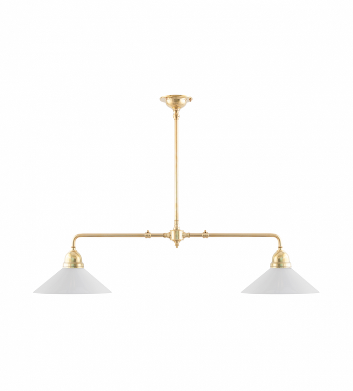 Karlskrona Lampfabrik Tegnér Rörpendel 2x60 Mässing 32 cm