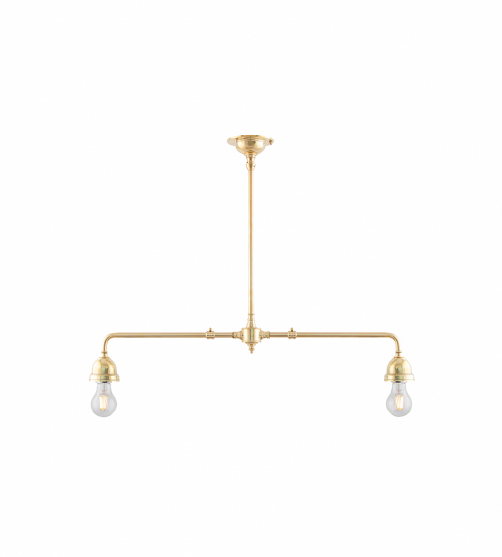 Karlskrona Lampfabrik Tegnér Rörpendel 2x60 Mässing 32 cm