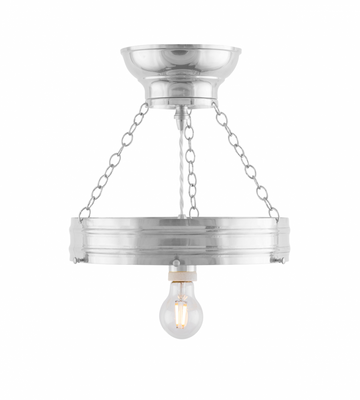 Karlskrona Lampfabrik Heidenstam Ampel 300 Taklampa Förnicklad 42 cm
