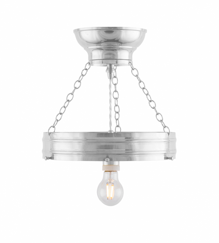 Karlskrona Lampfabrik Heidenstam Ampel 300 Taklampa Förnicklad 42 cm