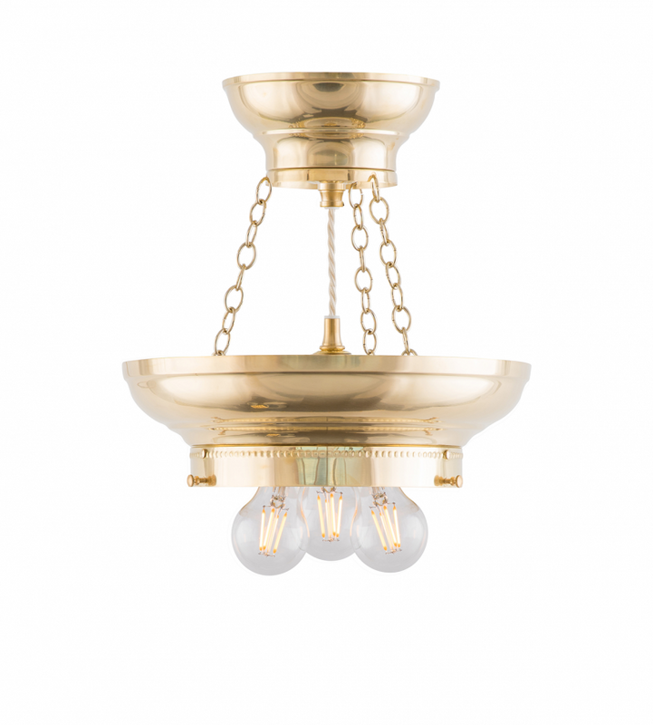 Karlskrona Lampfabrik Fröding Ampel 200 Taklampa Mässing 42 cm