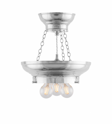Karlskrona Lampfabrik Fröding Ampel 200 Taklampa Förnicklad 42 cm