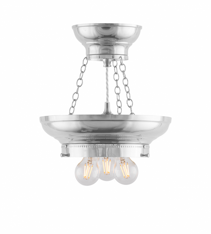Karlskrona Lampfabrik Fröding Ampel 200 Taklampa Förnicklad 42 cm