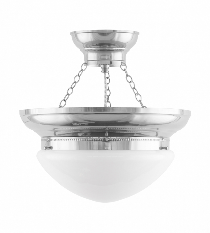 Karlskrona Lampfabrik Fröding Ampel 300 Taklampa Förnicklad 39 cm