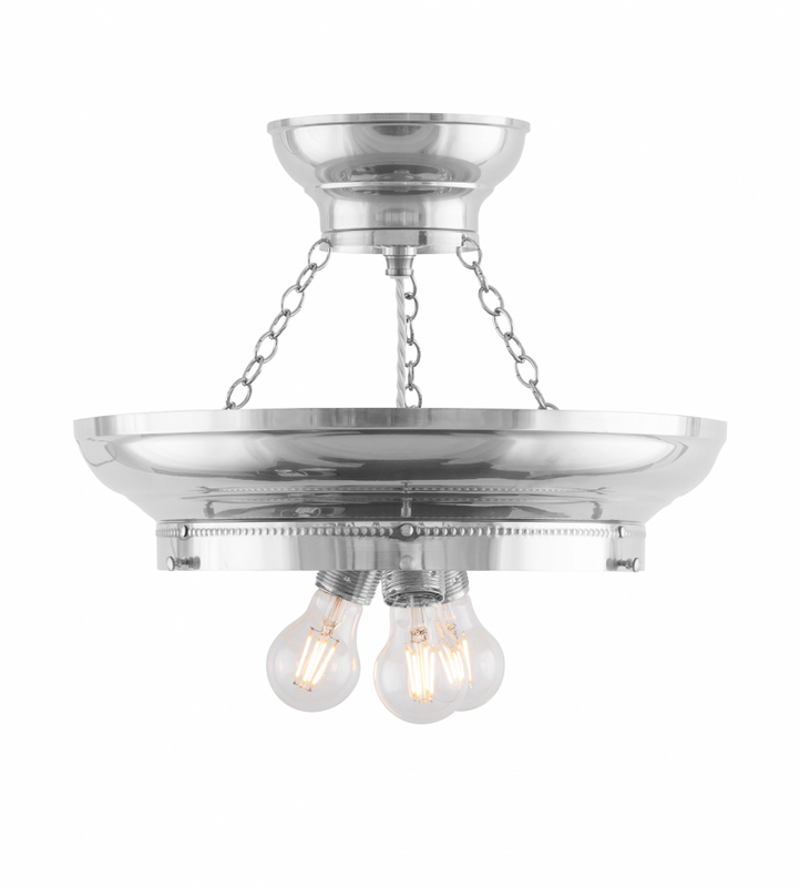 Karlskrona Lampfabrik Fröding Ampel 300 Taklampa Förnicklad 39 cm