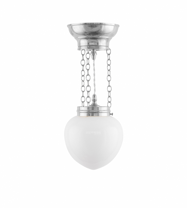 Karlskrona Lampfabrik Heidenstam Ampel 100 Taklampa Förnicklad 45 cm