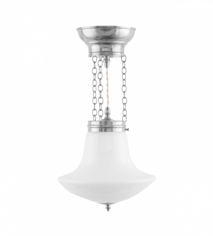 Karlskrona Lampfabrik Heidenstam Ampel 100 Taklampa Förnicklad 45 cm