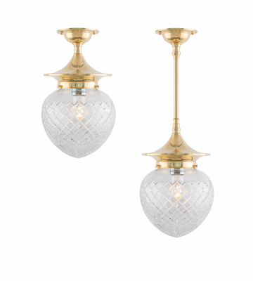 Karlskrona Lampfabrik Dahlberg 100 Badrumslampa Mässing IP24 32 cm