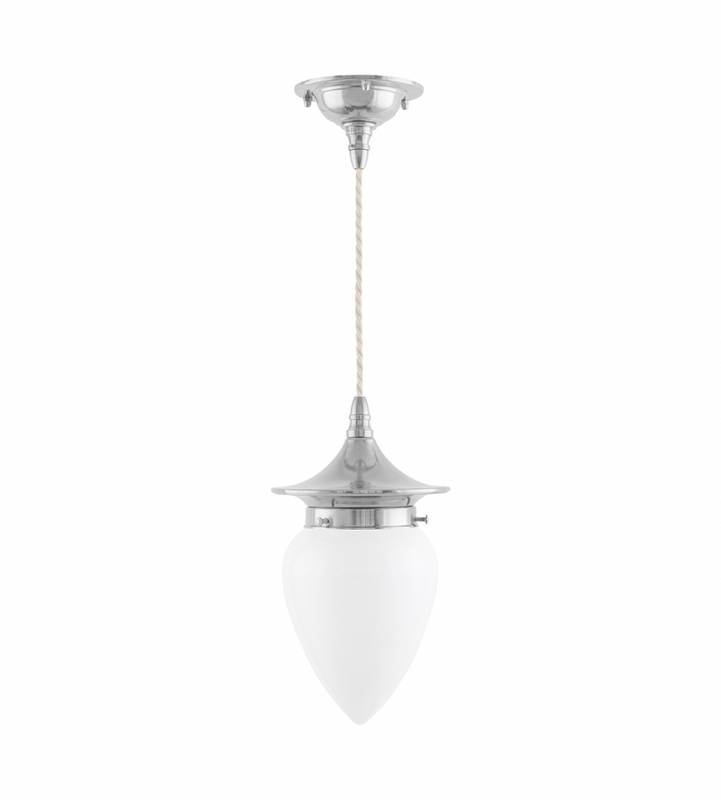 Karlskrona Lampfabrik Dahlberg Sladdpendel 80 Förnicklad 33 cm