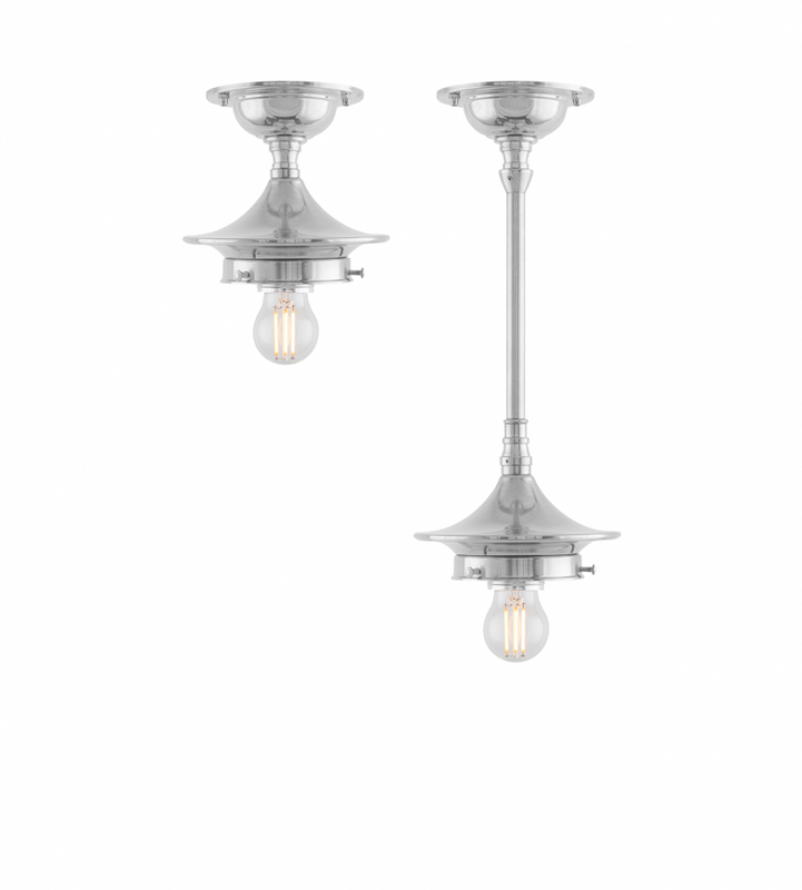 Karlskrona Lampfabrik Dahlberg Rörpendel 80 Förnicklad 28 cm