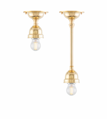 Karlskrona Lampfabrik Byström 60 Badrumslampa Mässing 21 cm